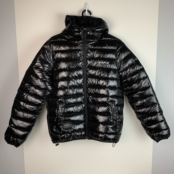 Staple Other - NWT Staple Pigeon Men’s Shinny Black Puffer Winter Jacket Streetwear XSmall